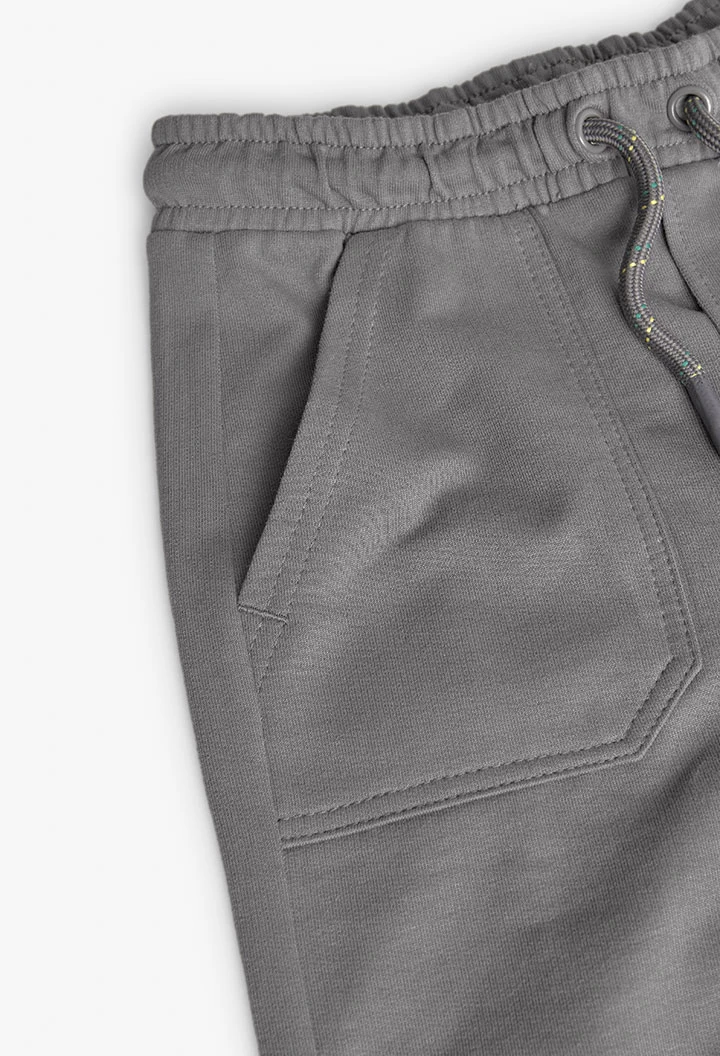 Pantalone jogger in felpa per bambino di colore grigio