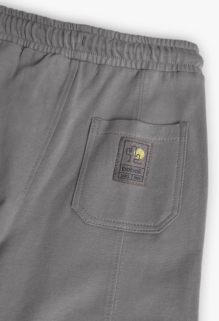 Pantalone jogger in felpa per bambino di colore grigio