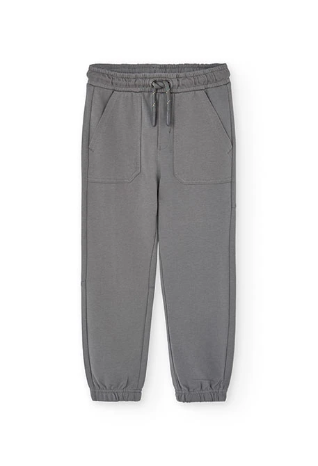 Pantalone jogger in felpa per bambino di colore grigio