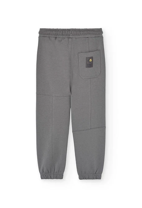 Pantalone jogger in felpa per bambino di colore grigio