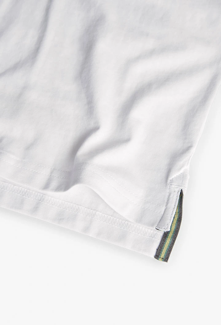 T-shirt en maille pour garçon en blanc avec imprimé