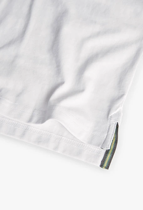 Camisola de malha para menino em branco com estampado