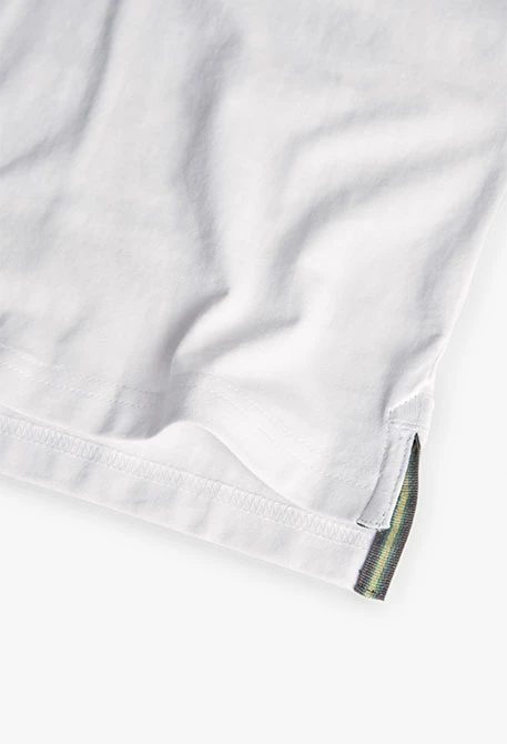 T-shirt en maille pour garçon en blanc avec imprimé