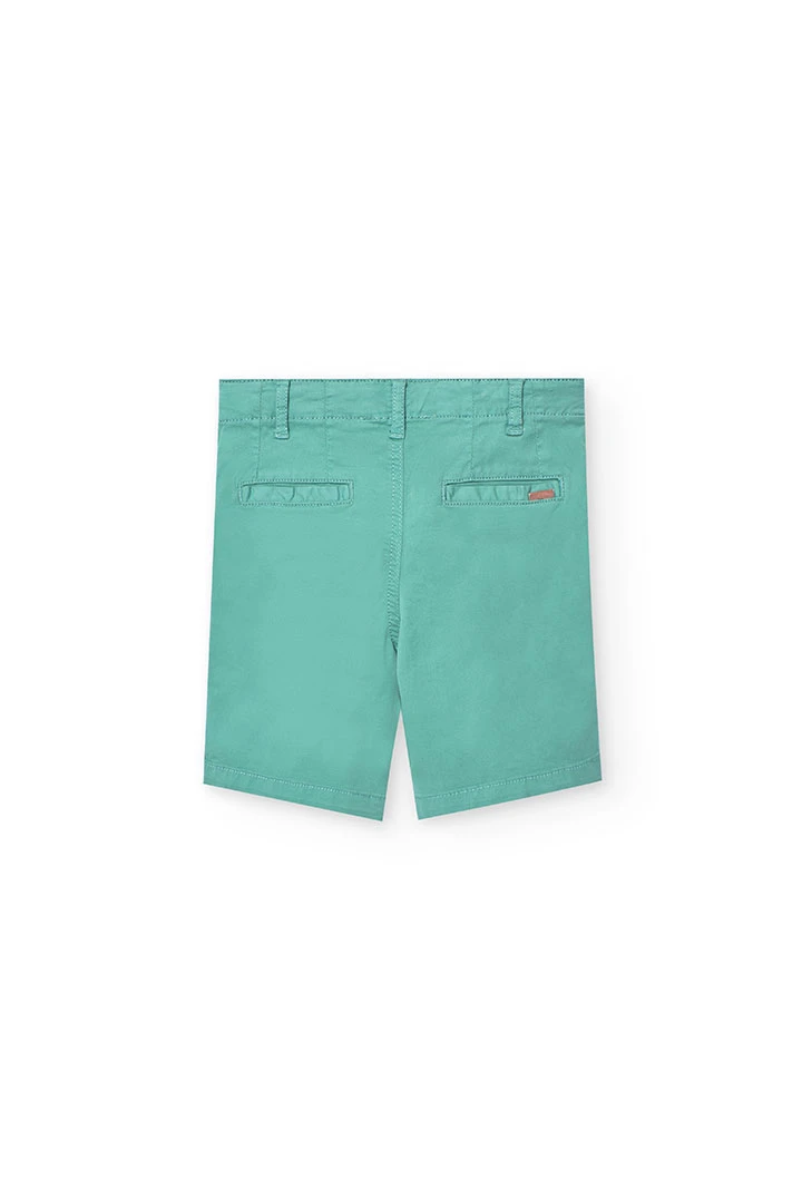 Bermuda di gabardina per bambino in colore verde