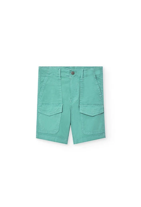 Gabardine shorts for boys in green.