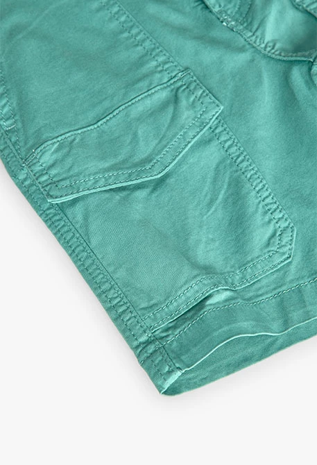 Gabardine shorts for boys in green.