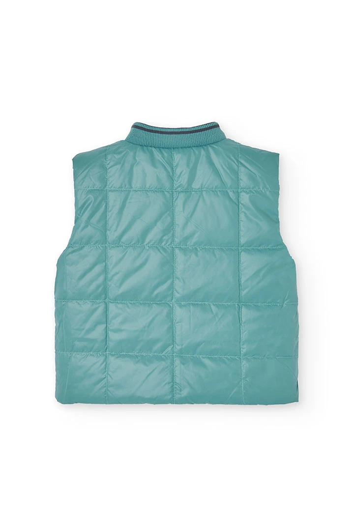 Gilet reversibile per bambino in colore grigio e verde