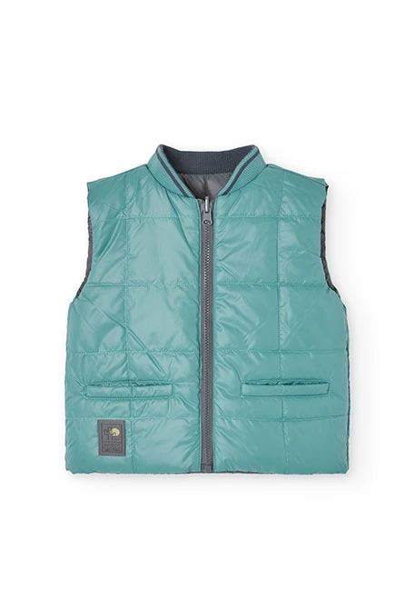 Gilet reversibile per bambino in colore grigio e verde