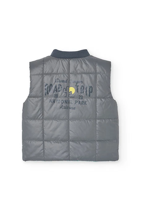 Gilet reversibile per bambino in colore grigio e verde
