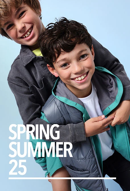 Reversible waistcoat for boys in grey and green