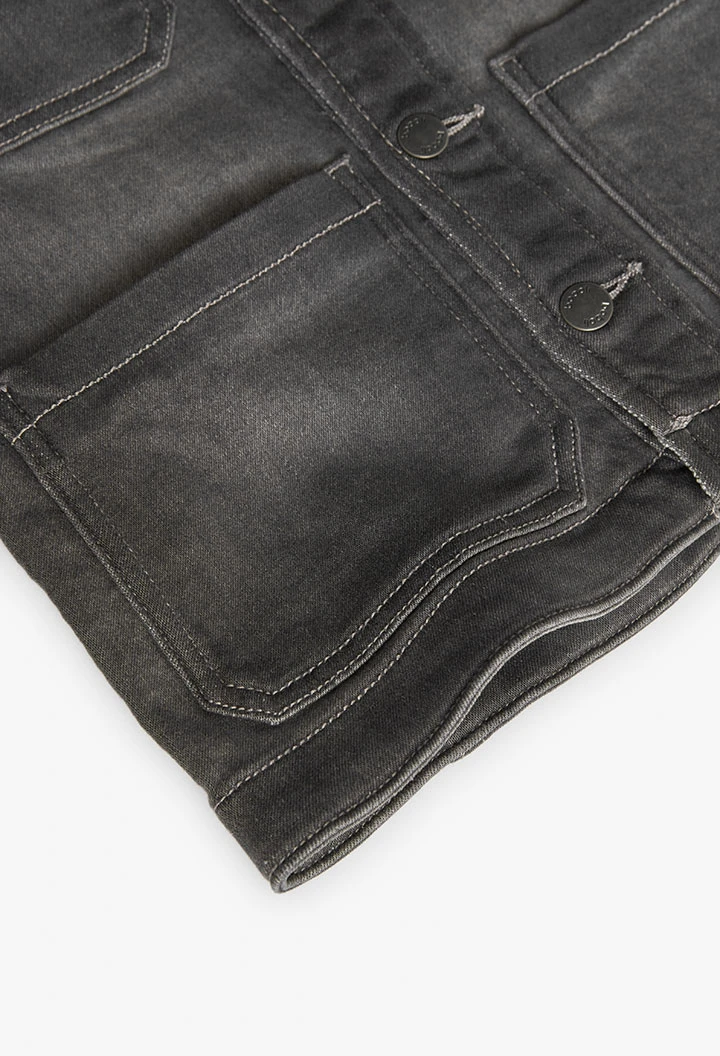 Giacca di jeans a maglia per bambino in colore grigio