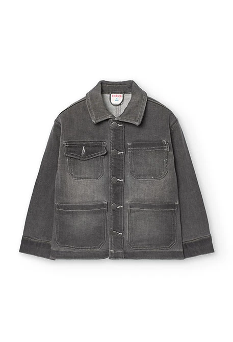 Giacca di jeans a maglia per bambino in colore grigio
