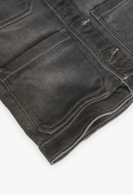 Giacca di jeans a maglia per bambino in colore grigio