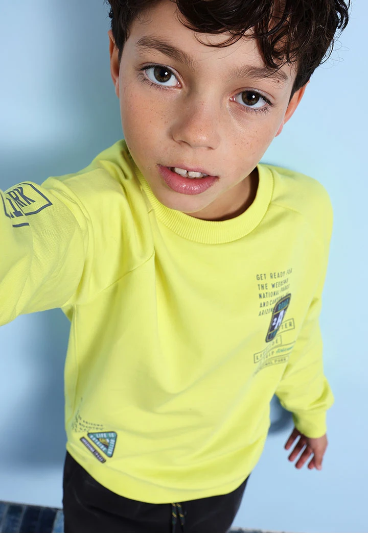 Fleece-Sweatshirt für Jungen in Grün