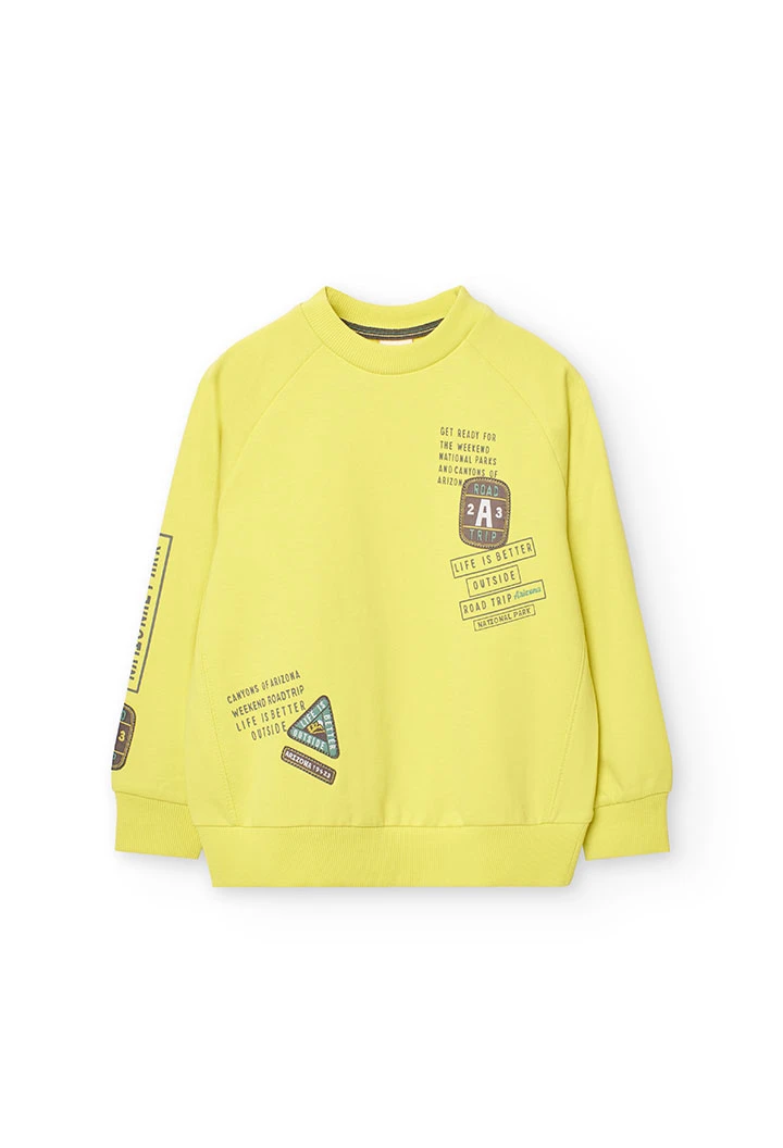 Fleece-Sweatshirt für Jungen in Grün