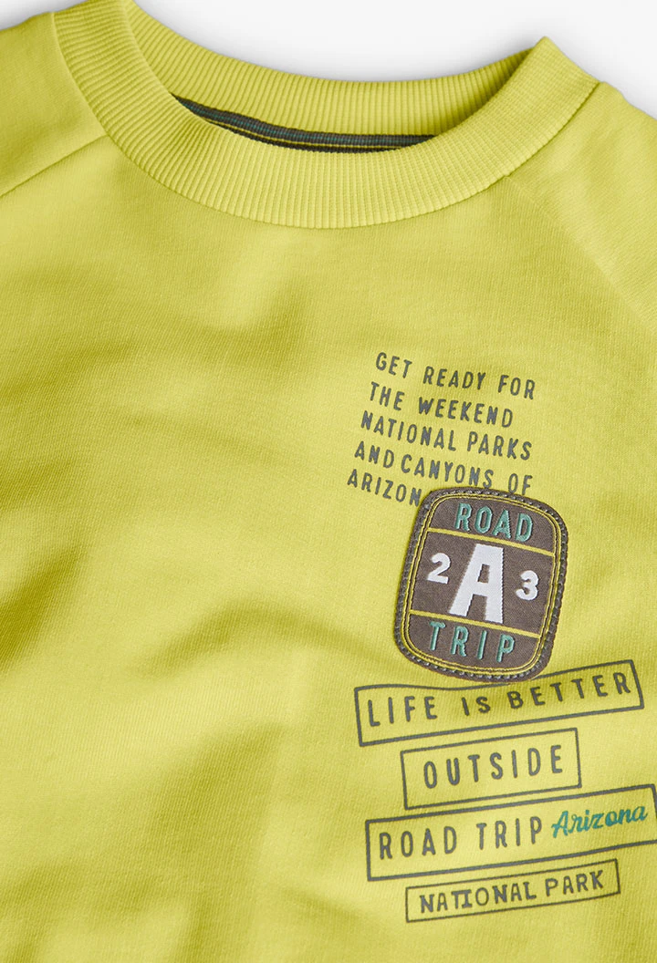 Sweatshirt de felpa para criança em verde