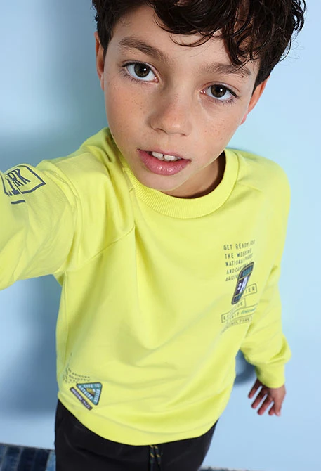 Felpa per bambino in colore verde