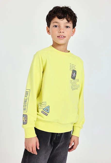 Fleece-Sweatshirt für Jungen in Grün