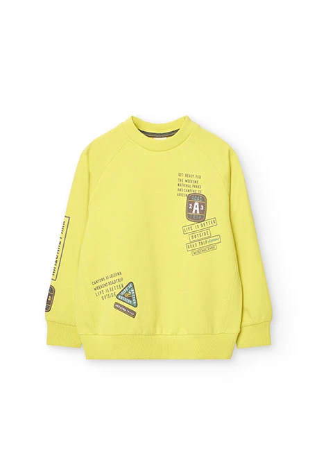 Sweat en molleton pour garçon de couleur verte.