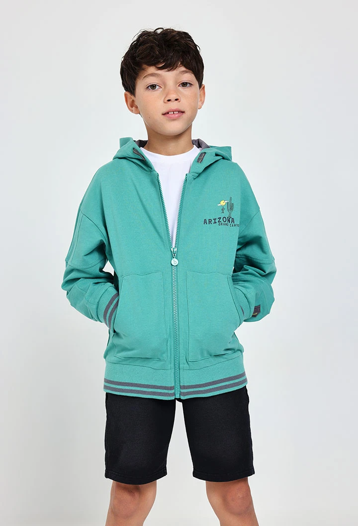 Veste en molleton pour garçon en vert