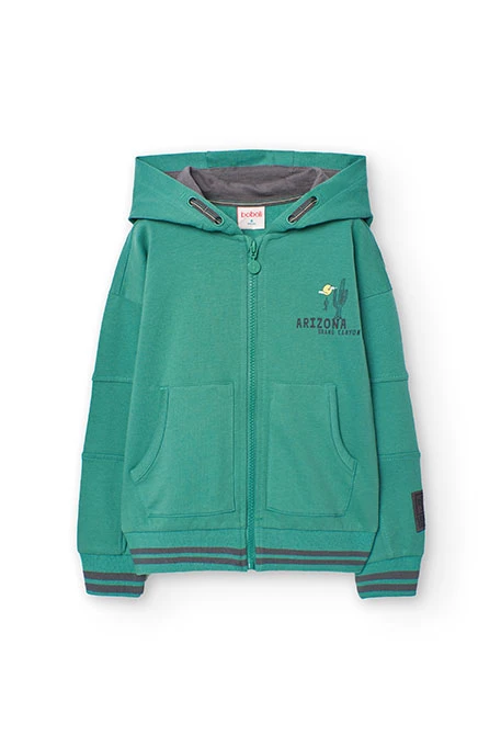 Giacca in felpa per bambino in verde