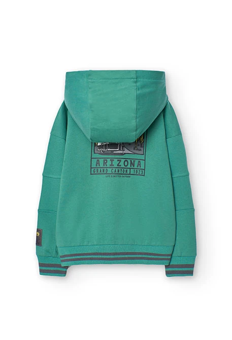 Chaqueta de felpa para niño en verde