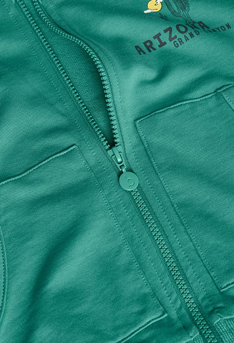Frotteejacke für Jungen in Grün