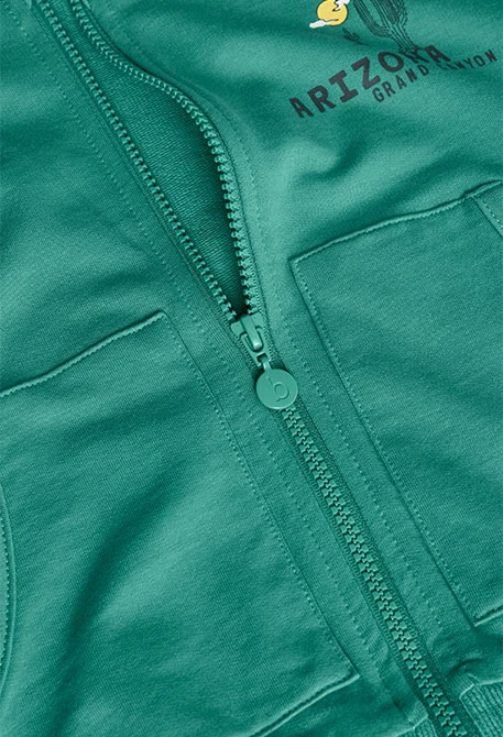 Frotteejacke für Jungen in Grün