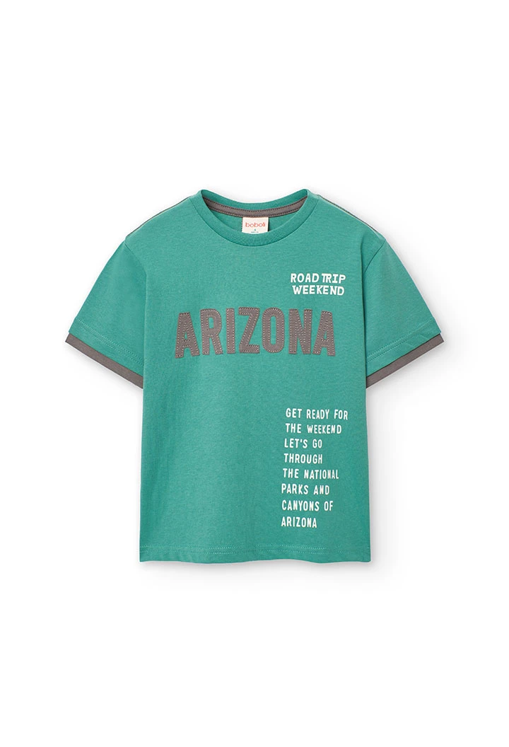 T-shirt en maille pour garçon en vert