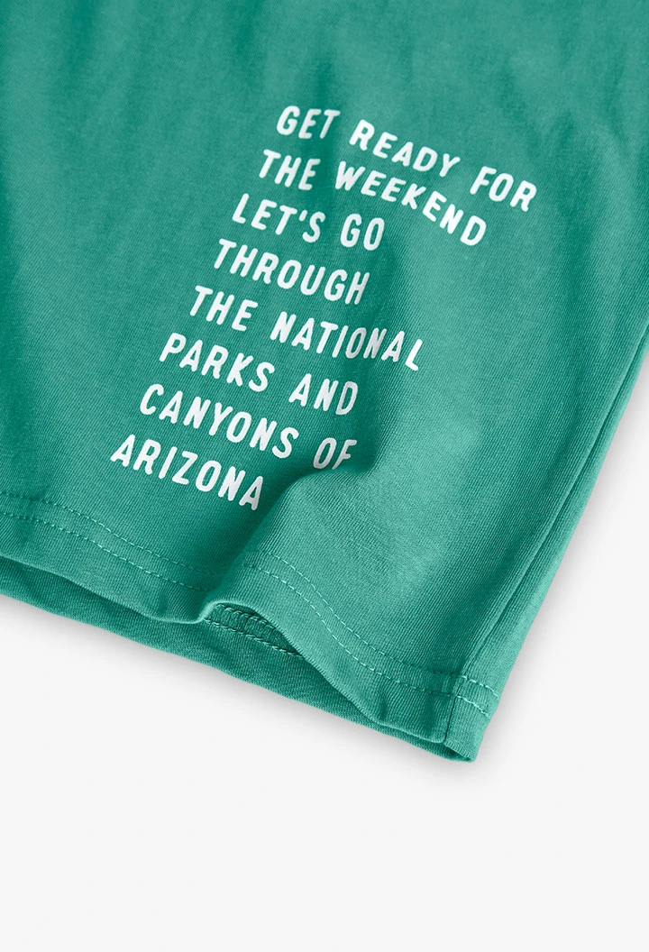 Knitted t-shirt for boys in green