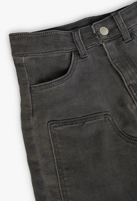 Bermuda in denim punto per bambino di colore grigio
