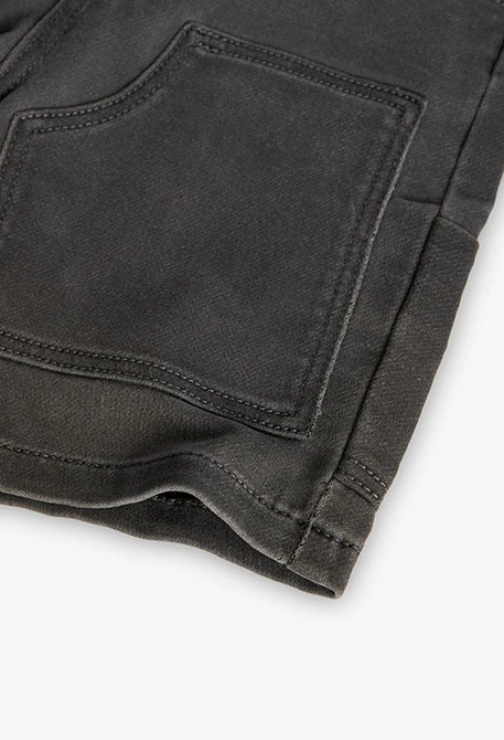 Bermuda in denim punto per bambino di colore grigio