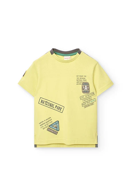 Camisola de malha para menino em verde com estampado