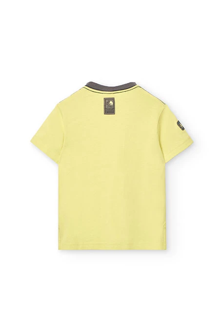Camisola de malha para menino em verde com estampado