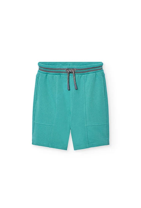 Bermuda in felpa per bambino di colore verde
