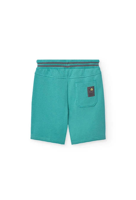 Bermudas de felpa para niño en color verde