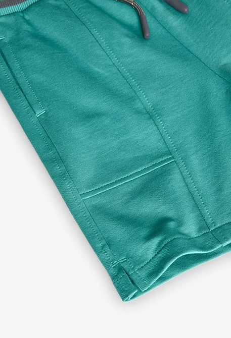 Bermuda in felpa per bambino di colore verde