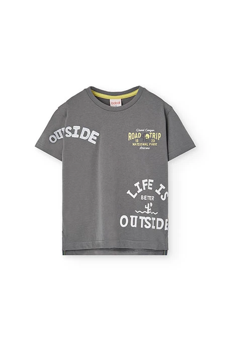 Maglietta a maglia per bambino in colore grigio scuro