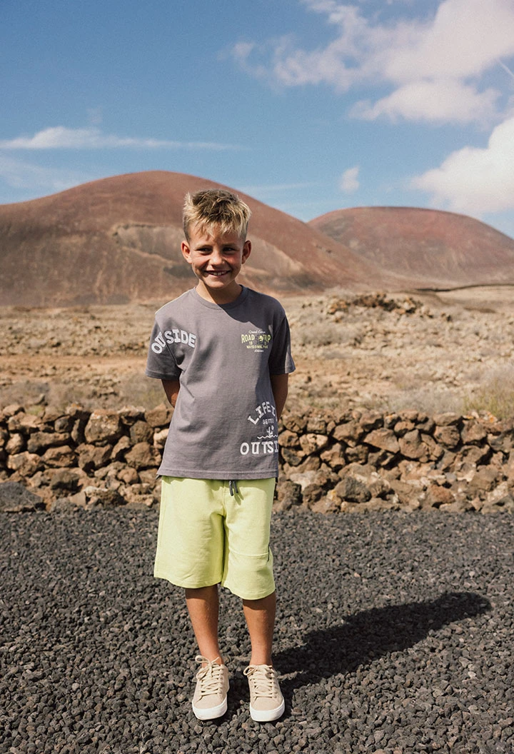 Bermuda en molleton pour enfant en vert
