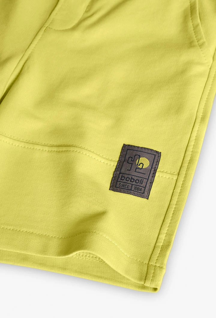 Bermuda in felpa per bambino in verde