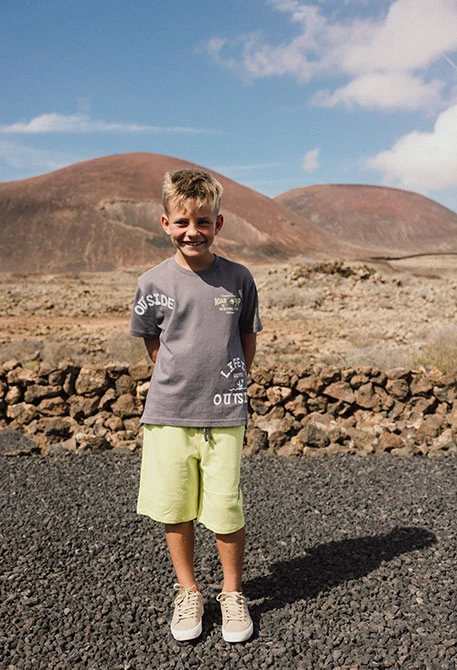 Jungen-Fleece-Bermudas in Grün