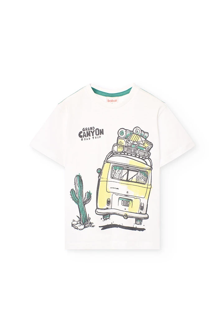 Set di maglietta e pantaloncini in maglia per bambino di colore verde