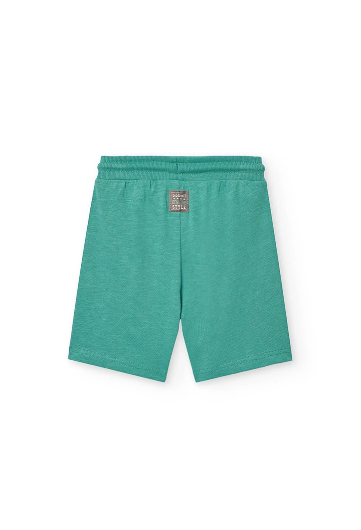 Set di maglietta e pantaloncini in maglia per bambino di colore verde