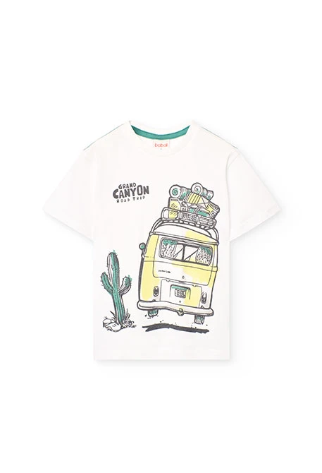 Conjunto de camiseta y pantalones cortos de punto para niño en color verde