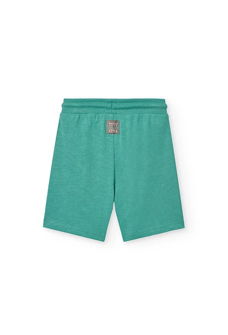 Conjunto de camiseta y pantalones cortos de punto para niño en color verde