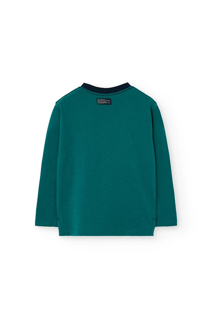 T-shirt menino de malha verde