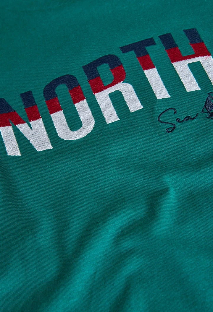 T-shirt menino de malha verde