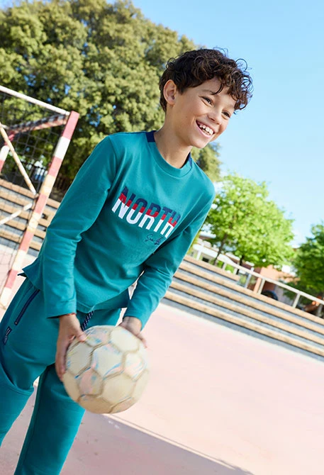 T-shirt garçon en maille verte