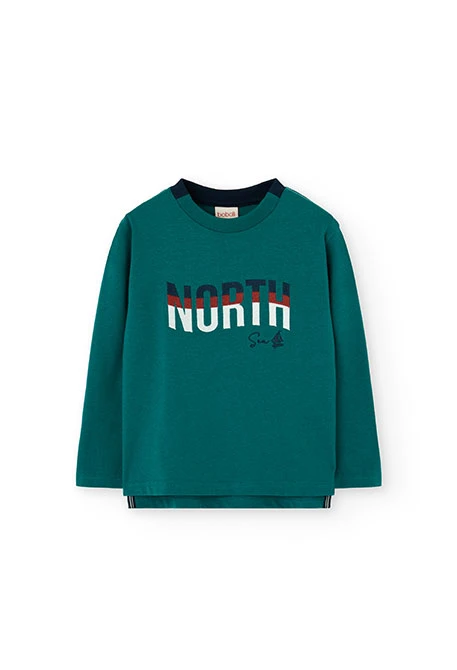 T-shirt garçon en maille verte