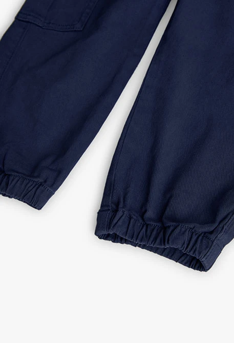 Pantalon garçon en coton bleu marine
